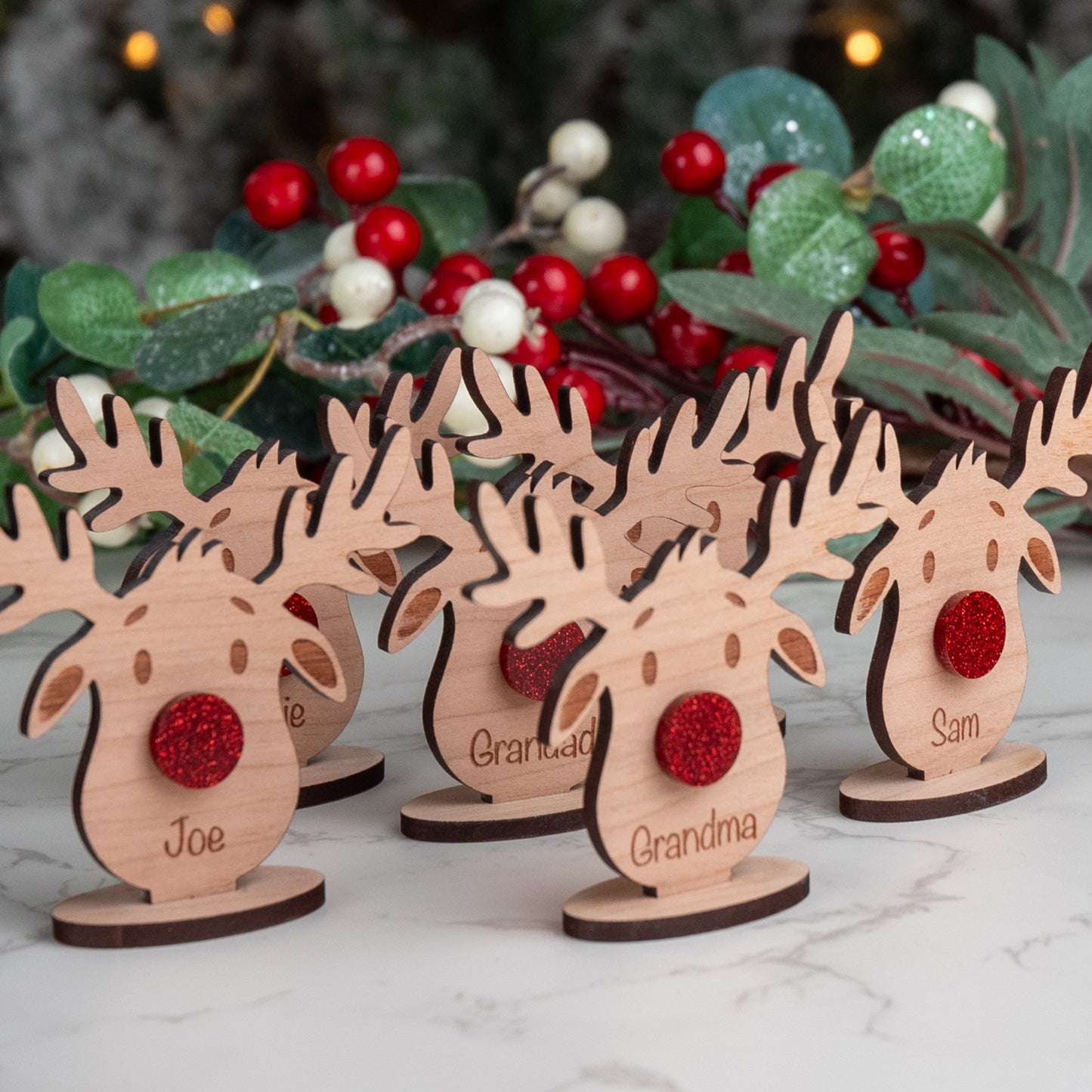 Personalised Wooden Reindeer Place Name