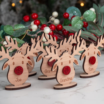 Personalised Wooden Reindeer Place Name