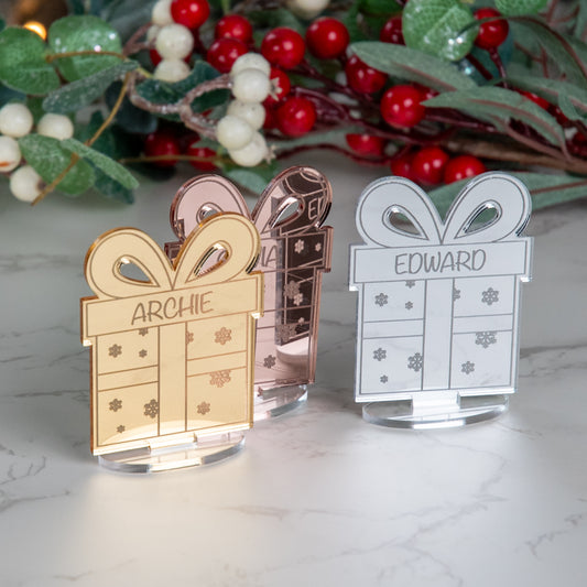 Personalised Mirror Acrylic Christmas Present Place Name