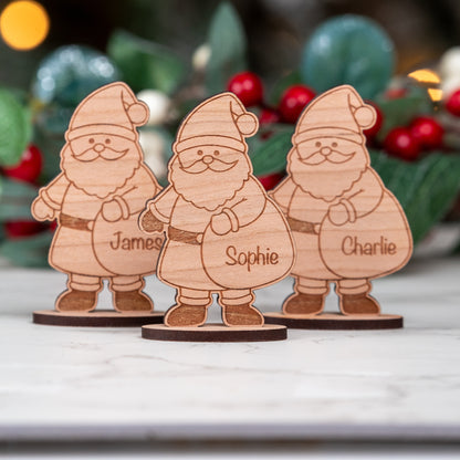 Personalised Wooden Father Christmas Santa Place Name