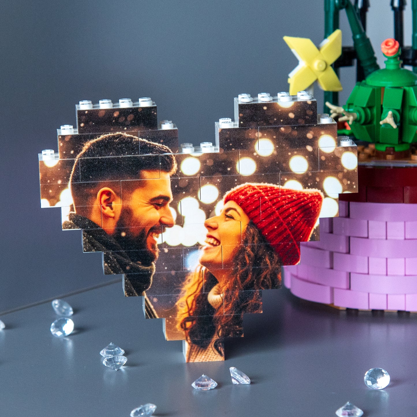 Personalised Photo Heart made from, LEGO® Bricks
