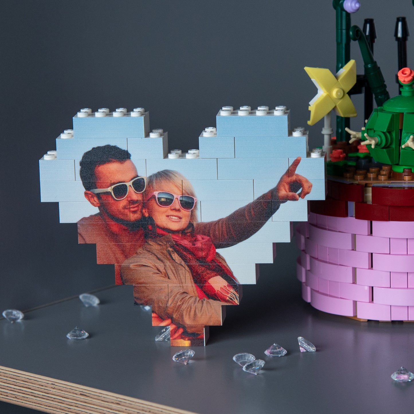 Personalised Photo Heart made from, LEGO® Bricks