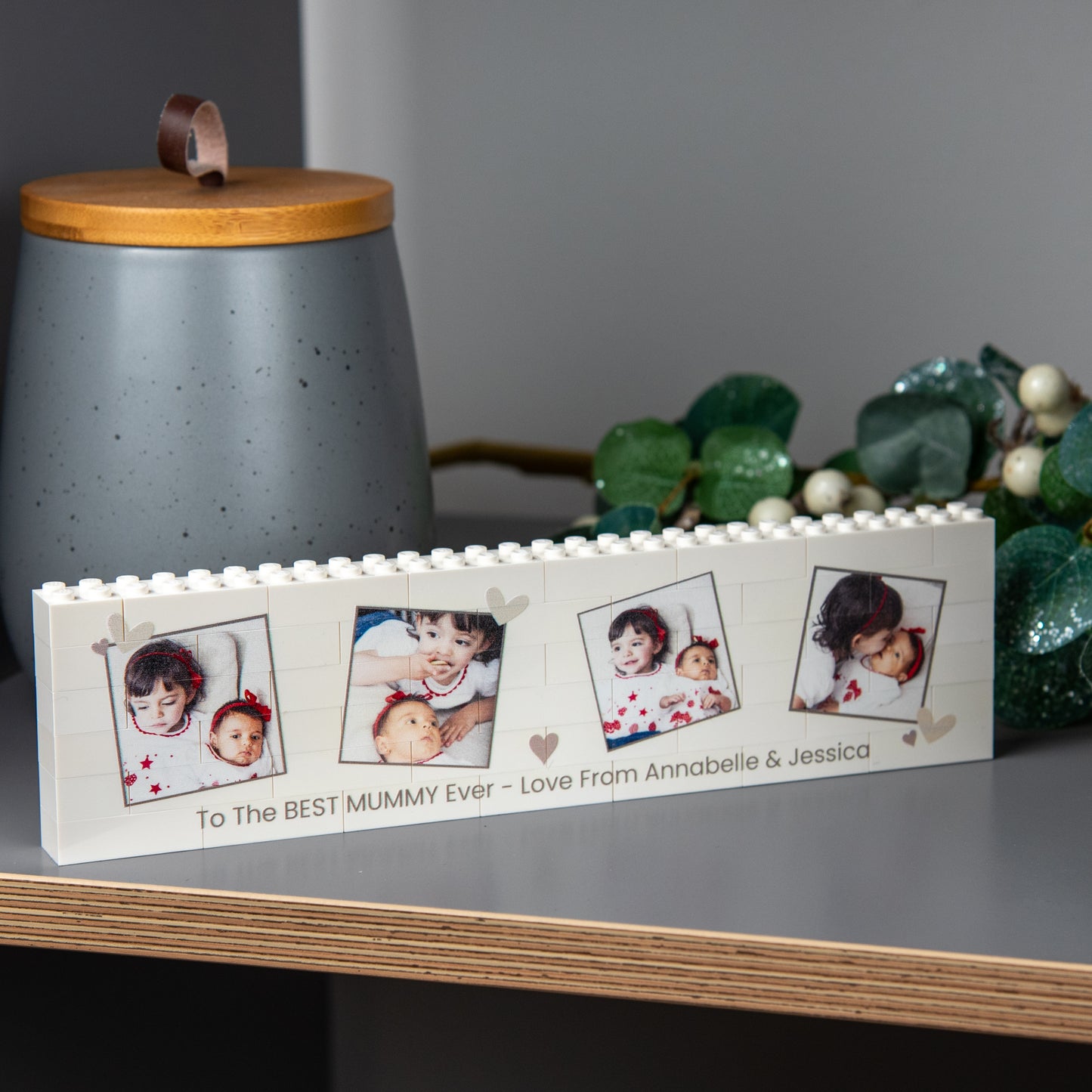 Personalised Mother’s Day LEGO® Hearts Photo Block