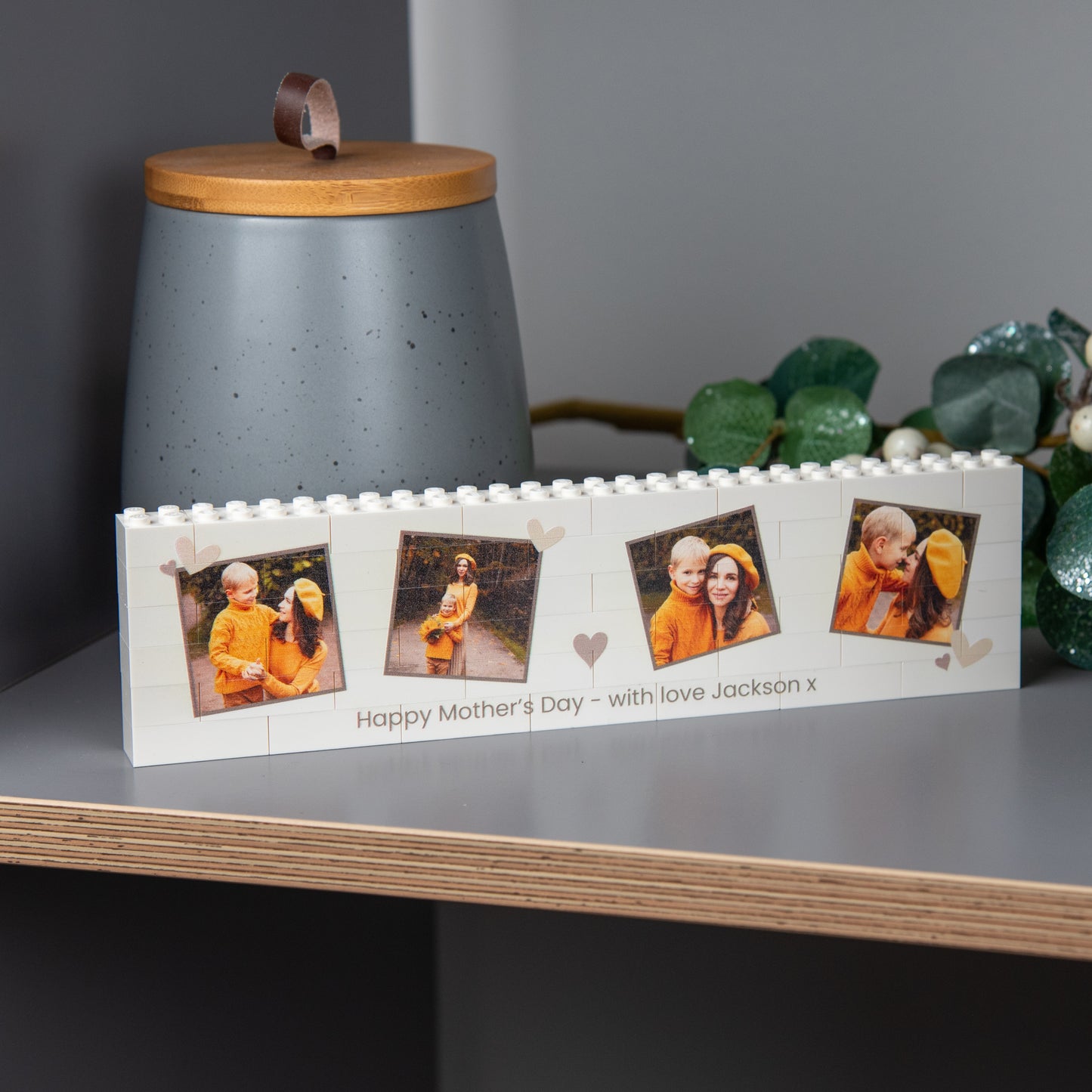 Personalised Mother’s Day LEGO® Hearts Photo Block