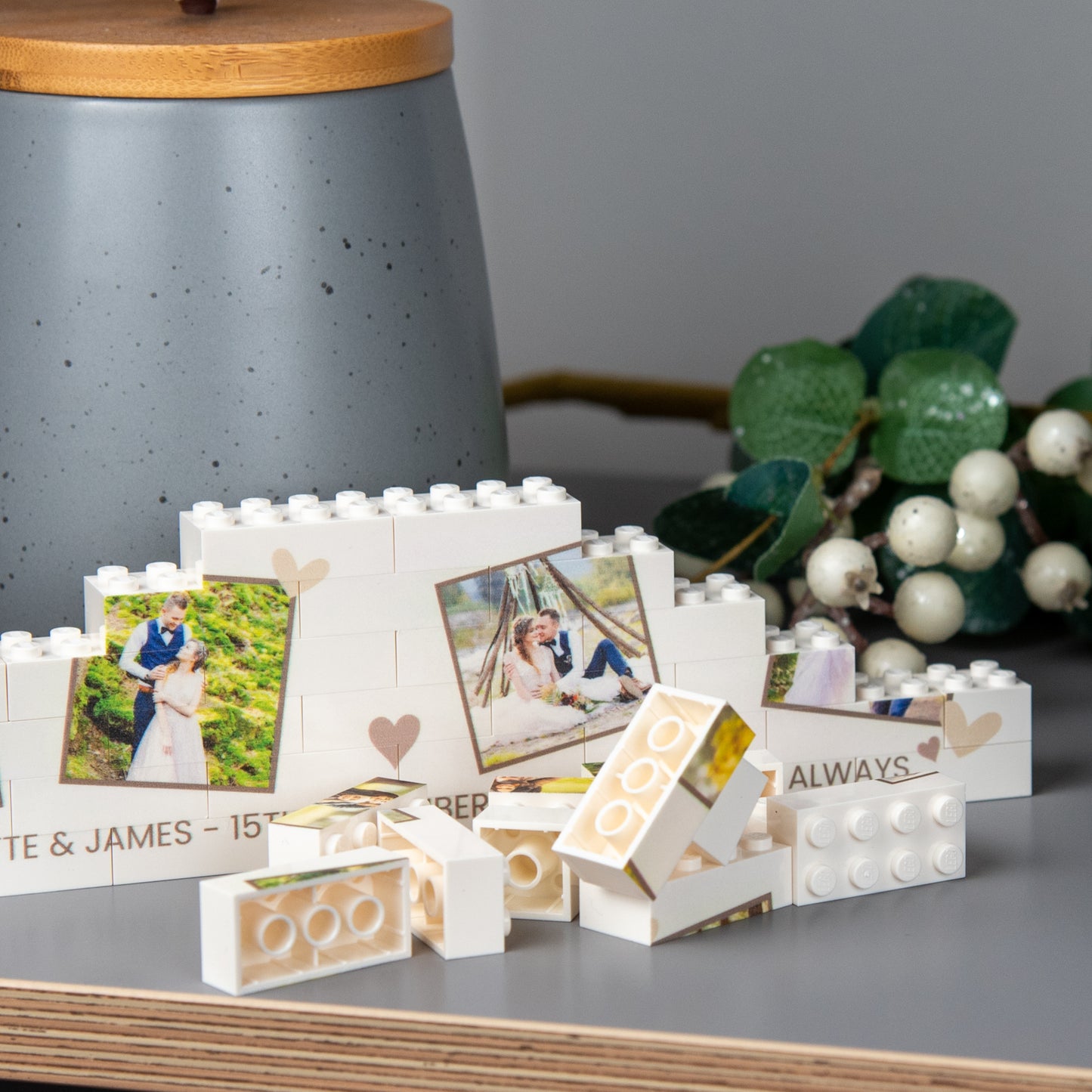 Personalised Mother’s Day LEGO® Hearts Photo Block