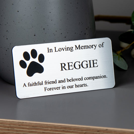 Personalised Engraved Pet Memorial Plaque – Custom Name Plate for Door, Urn or Bench
