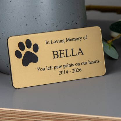 Personalised Engraved Pet Memorial Plaque – Custom Name Plate for Door, Urn or Bench