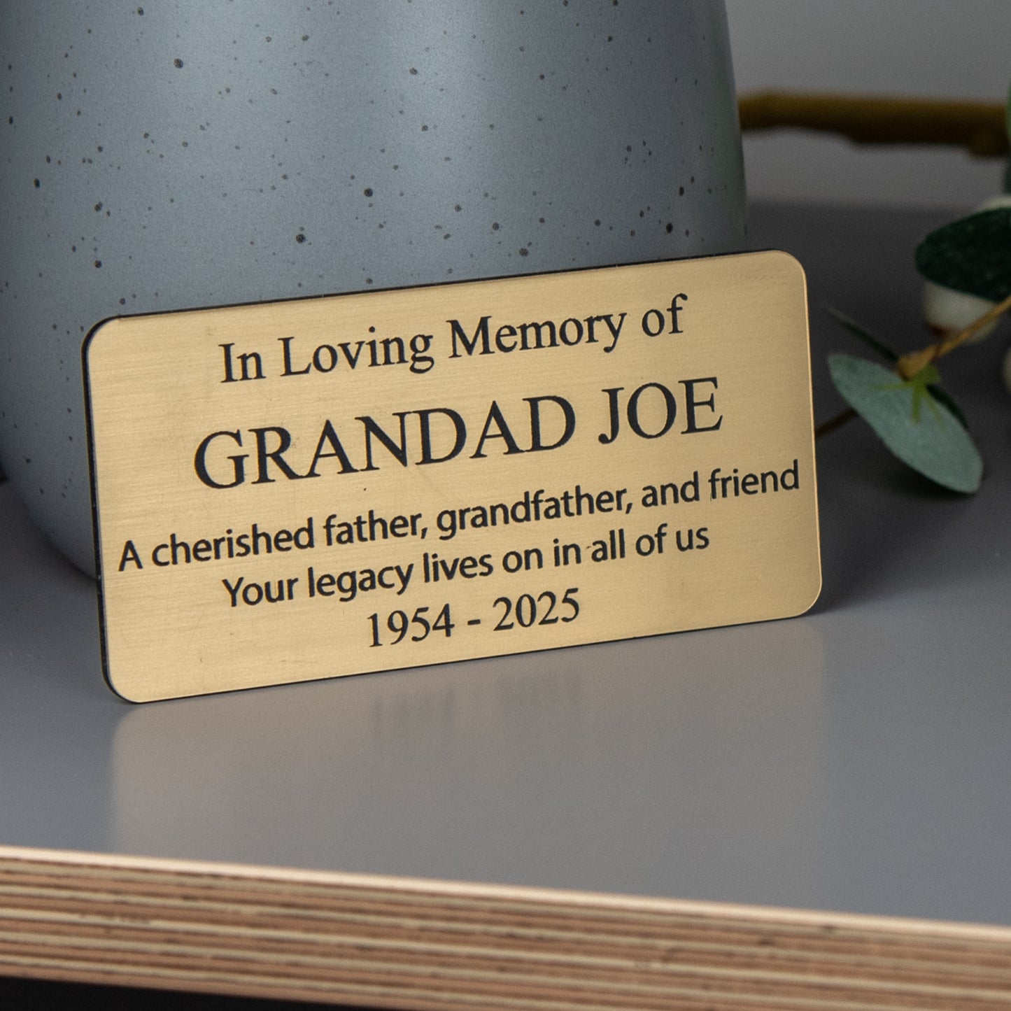 Personalised Engraved Memorial Plaque – Custom Name Plate for Door, Urn or Bench