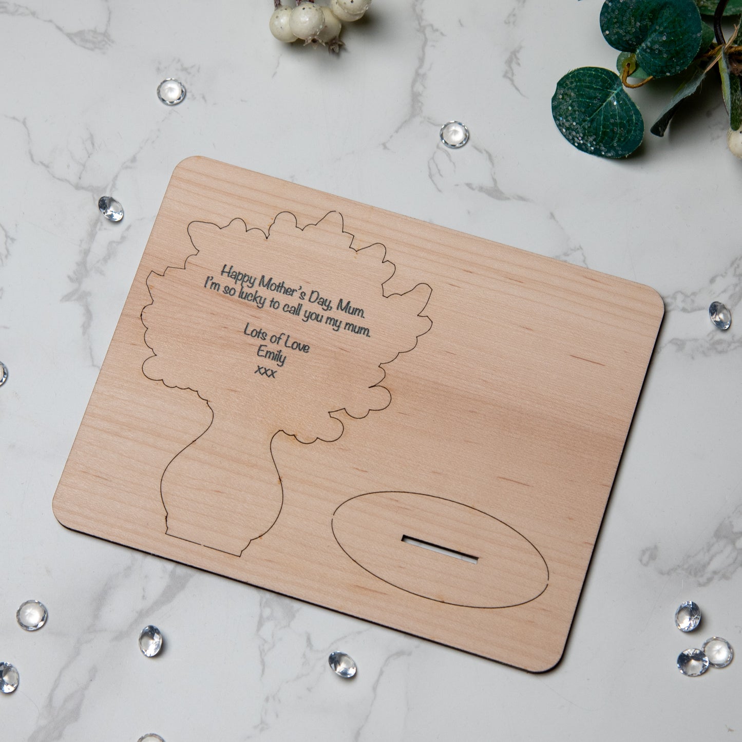 Mother’s Day Wooden Pop Out Spring Flower Card – Keepsake Gift for Mum