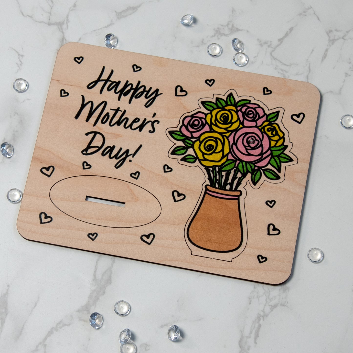 Mother’s Day Wooden Pop Out Bouquet of Roses Card – Keepsake Gift for Mum