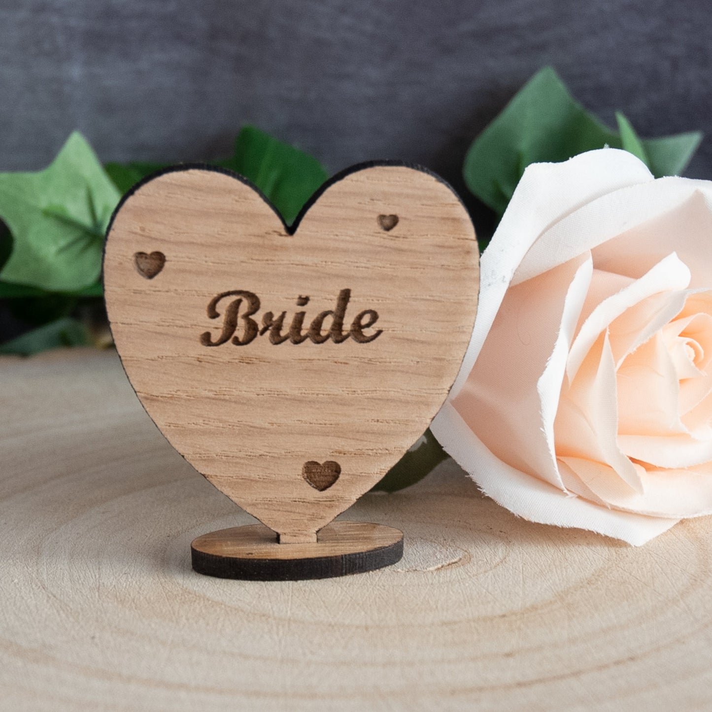 Personalised Wedding Wooden Heart Place Names