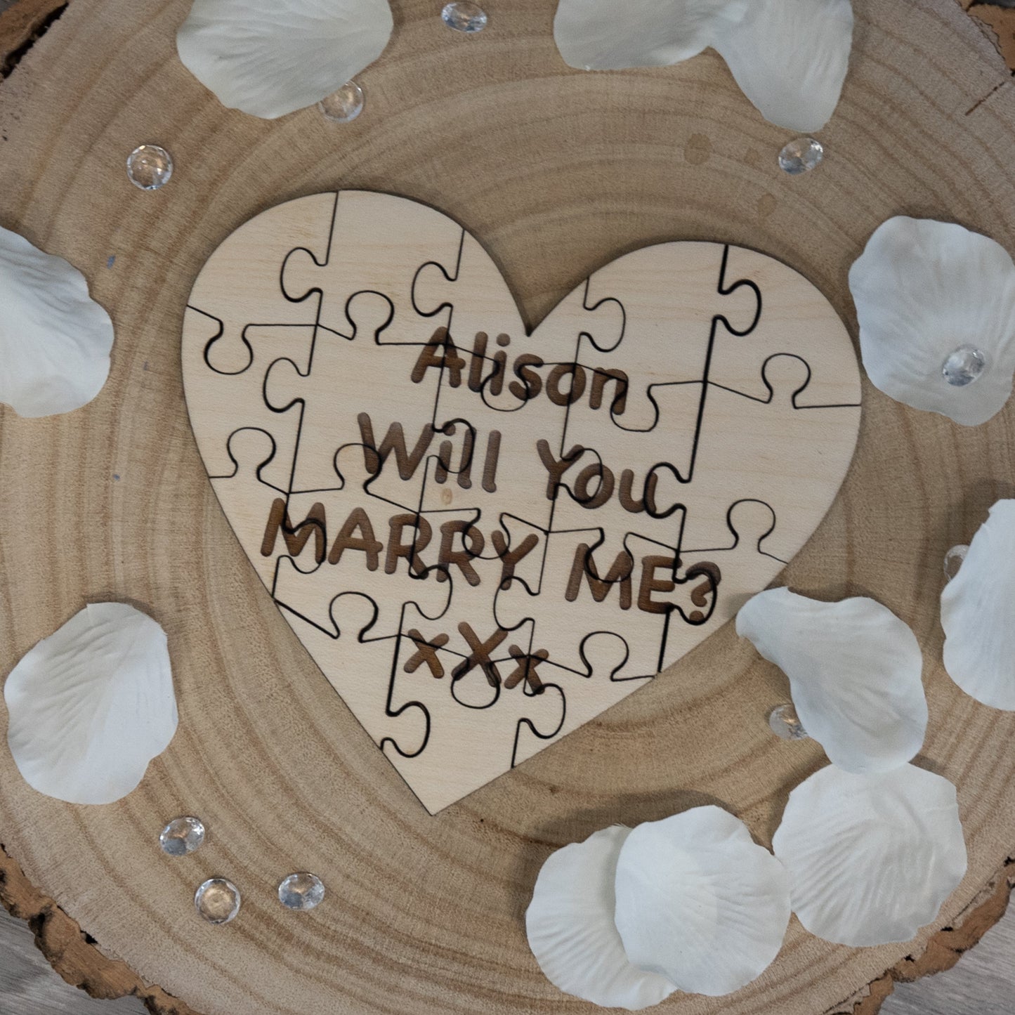 Personalised Wooden Heart Jigsaw Puzzle