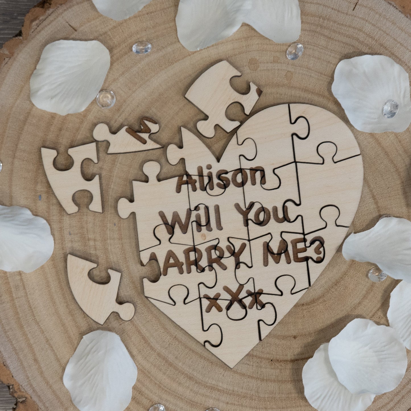 Personalised Wooden Heart Jigsaw Puzzle