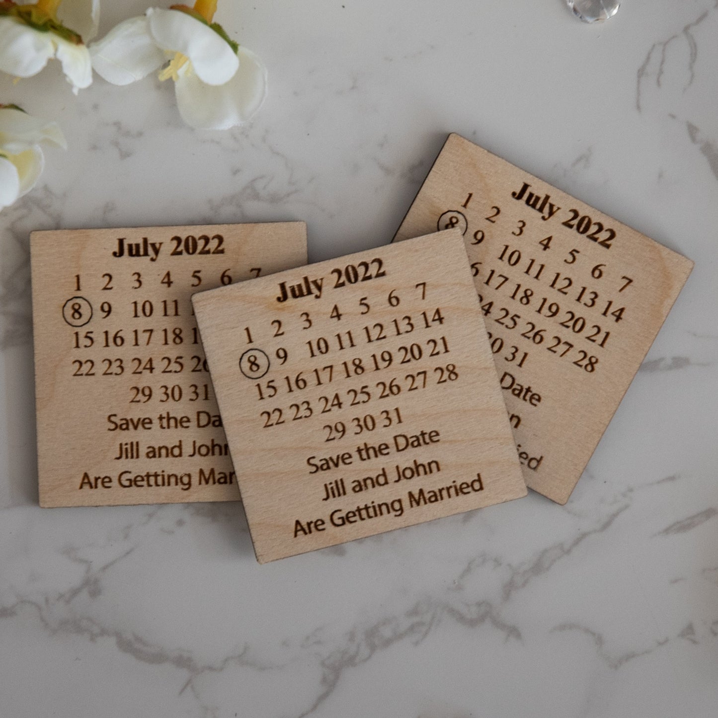 Personalised Calendar Save the Date Wooden Fridge  Magnet