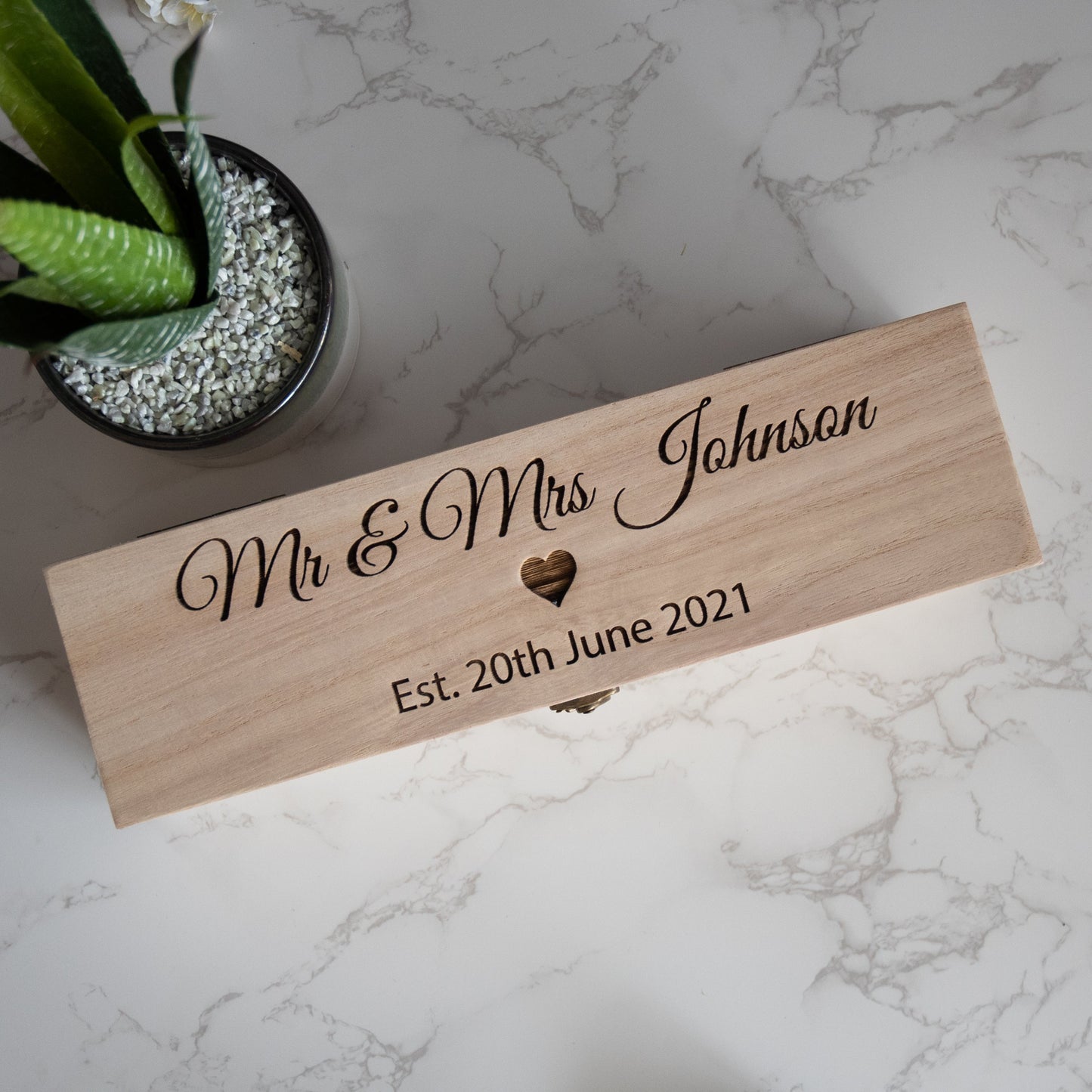 Personalised Wooden Wedding Bottle Box