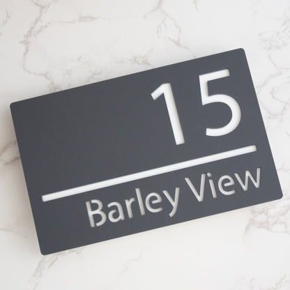 Personalised Modern Mirror Rectangular Acrylic House Door Sign