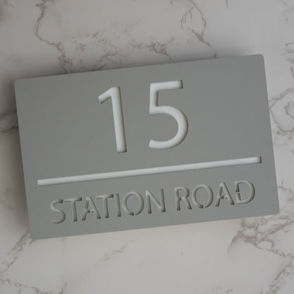 Personalised Mirror Floating Rectangular Acrylic House Door Sign