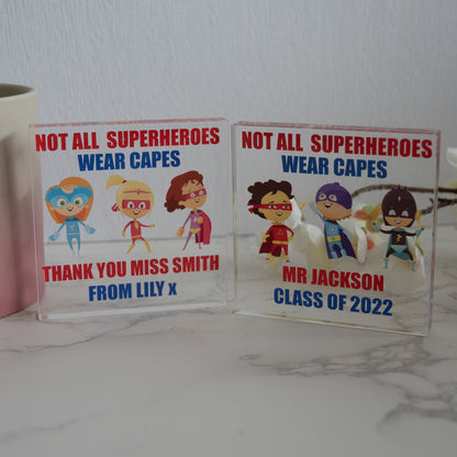 Personalised Not All Superheroes Wear Capes Thank You Teacher Gift