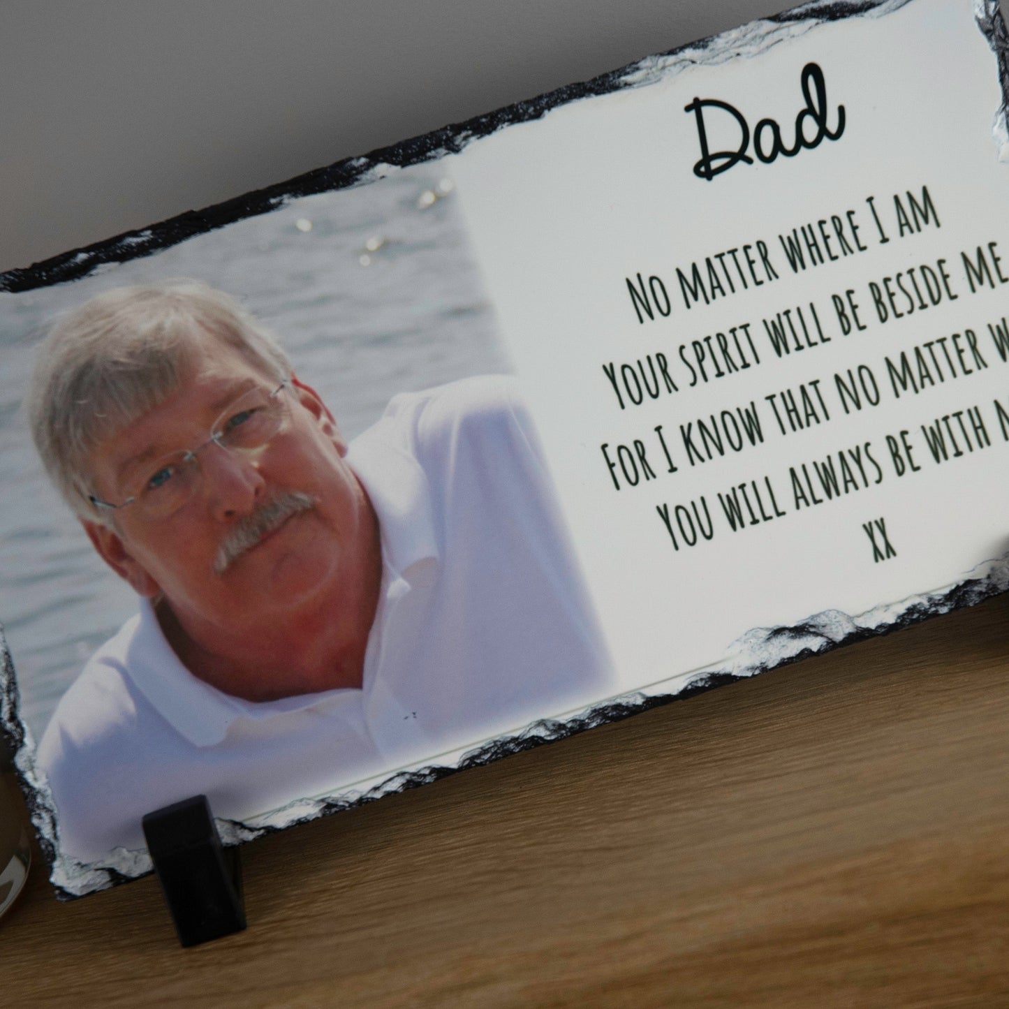 Personalised Memorial Always Be With Me Photo Rock Slate