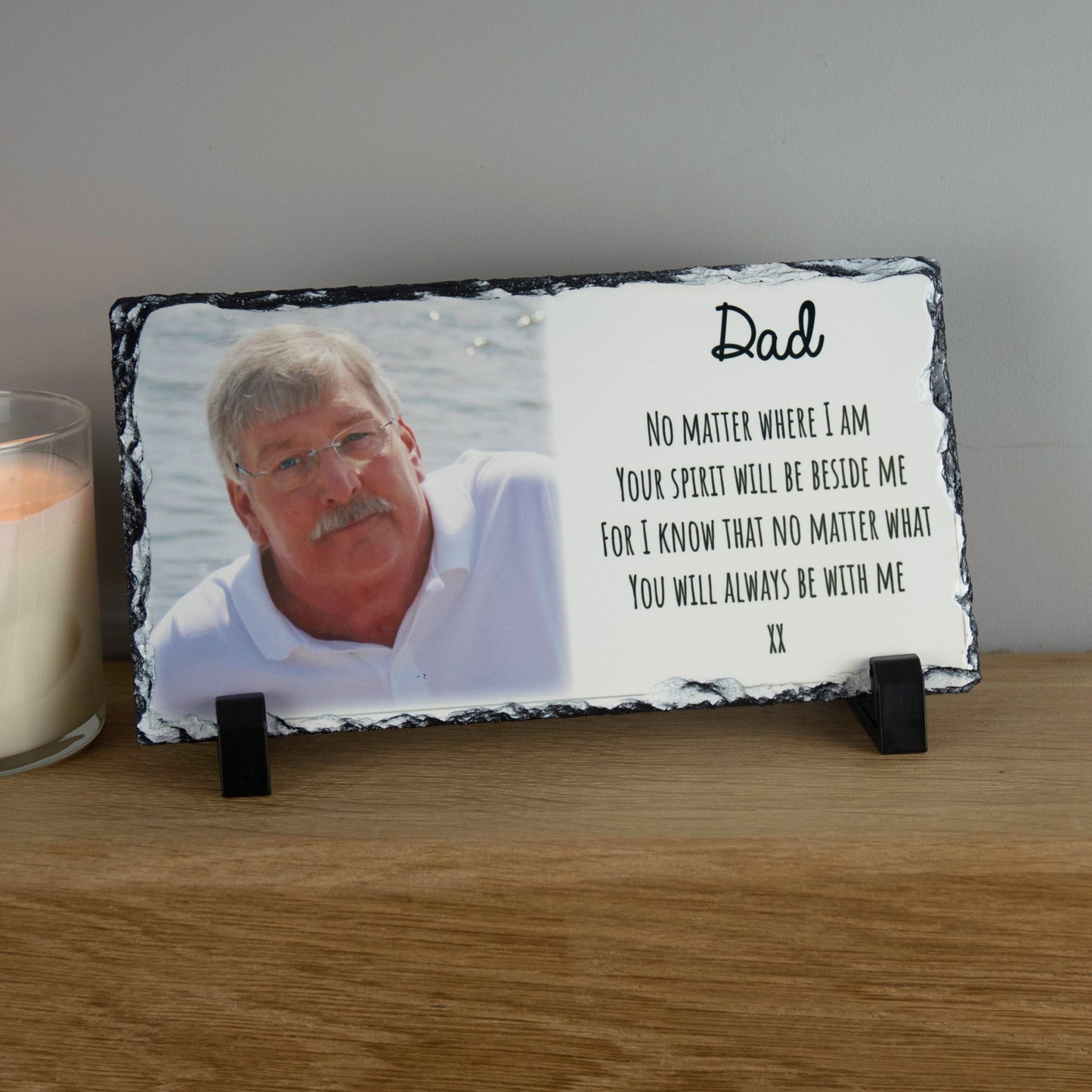 Personalised Memorial Always Be With Me Photo Rock Slate