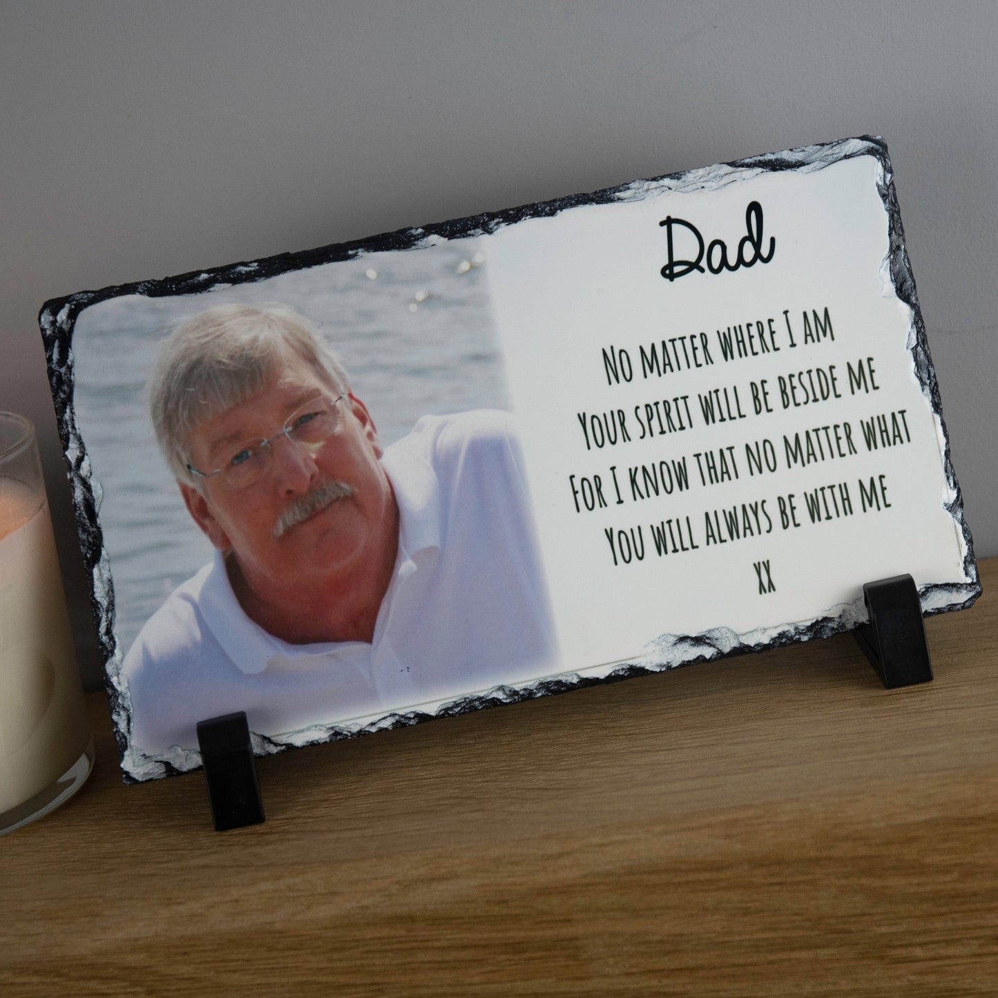 Personalised Memorial Always Be With Me Photo Rock Slate