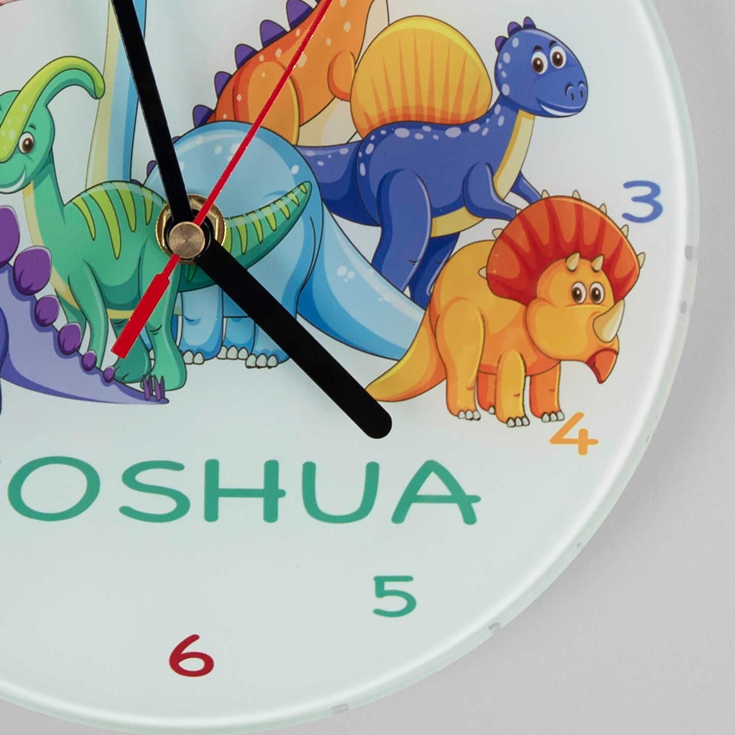 Personalised Dinosaur 20cm Large Glass Clock