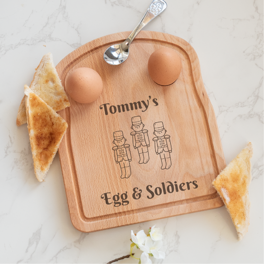 Personalised Wooden Egg & Soldiers Breakfast Board
