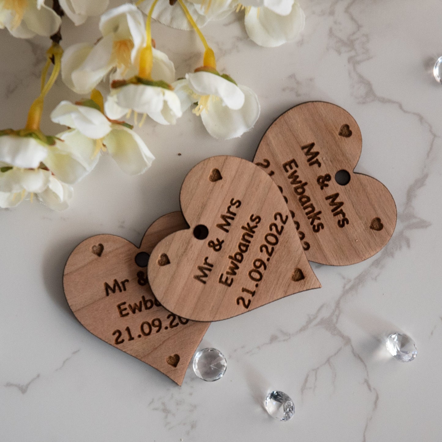 Personalised Mr & Mrs Heart Shaped Wedding Favour