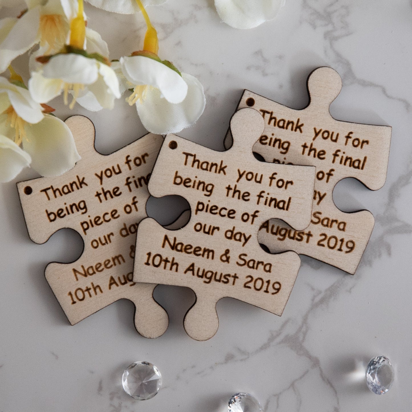 Personalised Puzzle Piece Wedding Favour