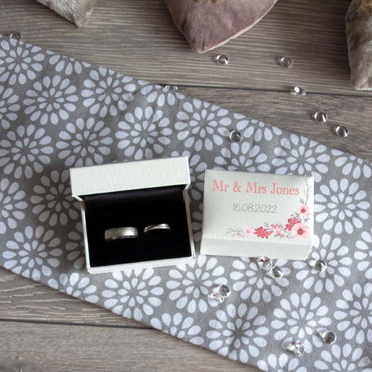 Personalised Flower Wedding Ring Keepsake Box