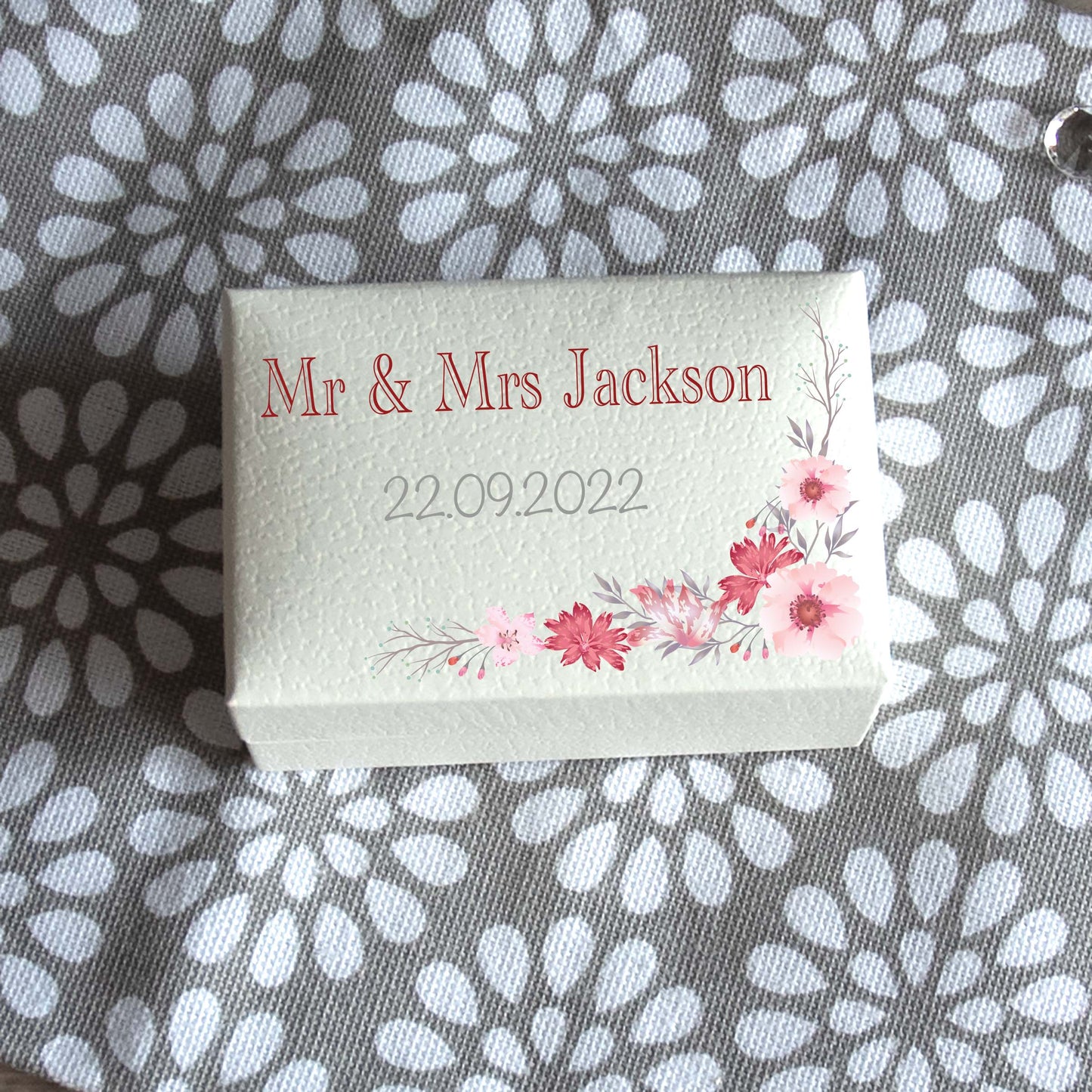 Personalised Flower Wedding Ring Keepsake Box