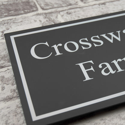 Contemporary Rectangular Acrylic House Sign