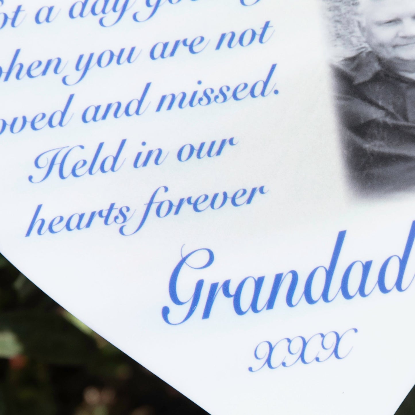 Personalised Acrylic In Loving Memory Heart Memorial Grave Marker