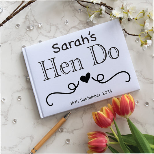 Hen Do Heart Swirl Bride To Be Guest Book