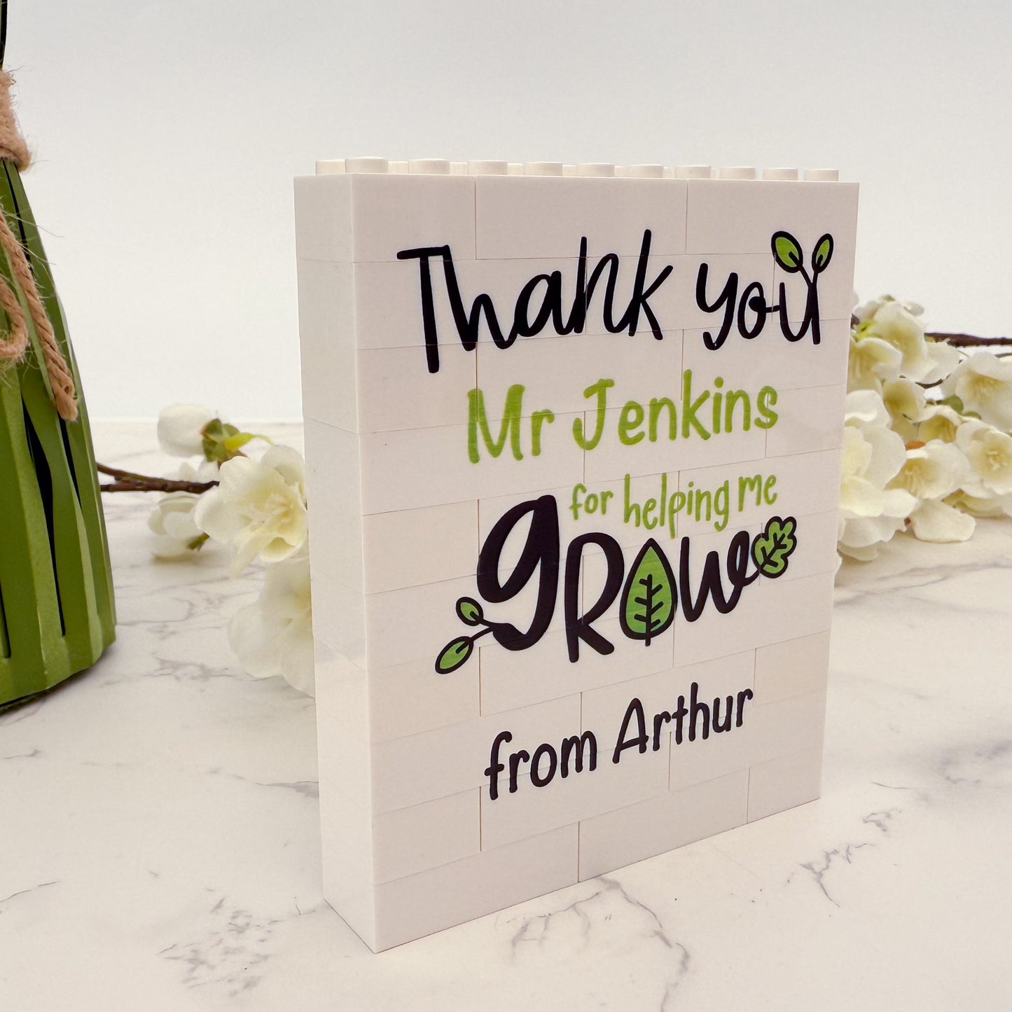 Personalised Helping Me Grow LEGO® Bricks Block