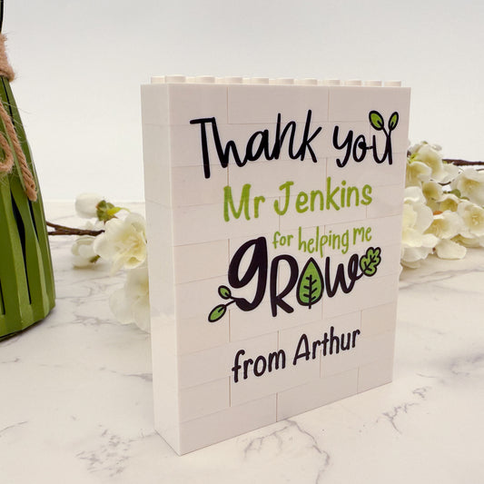 Personalised Helping Me Grow LEGO® Bricks Block