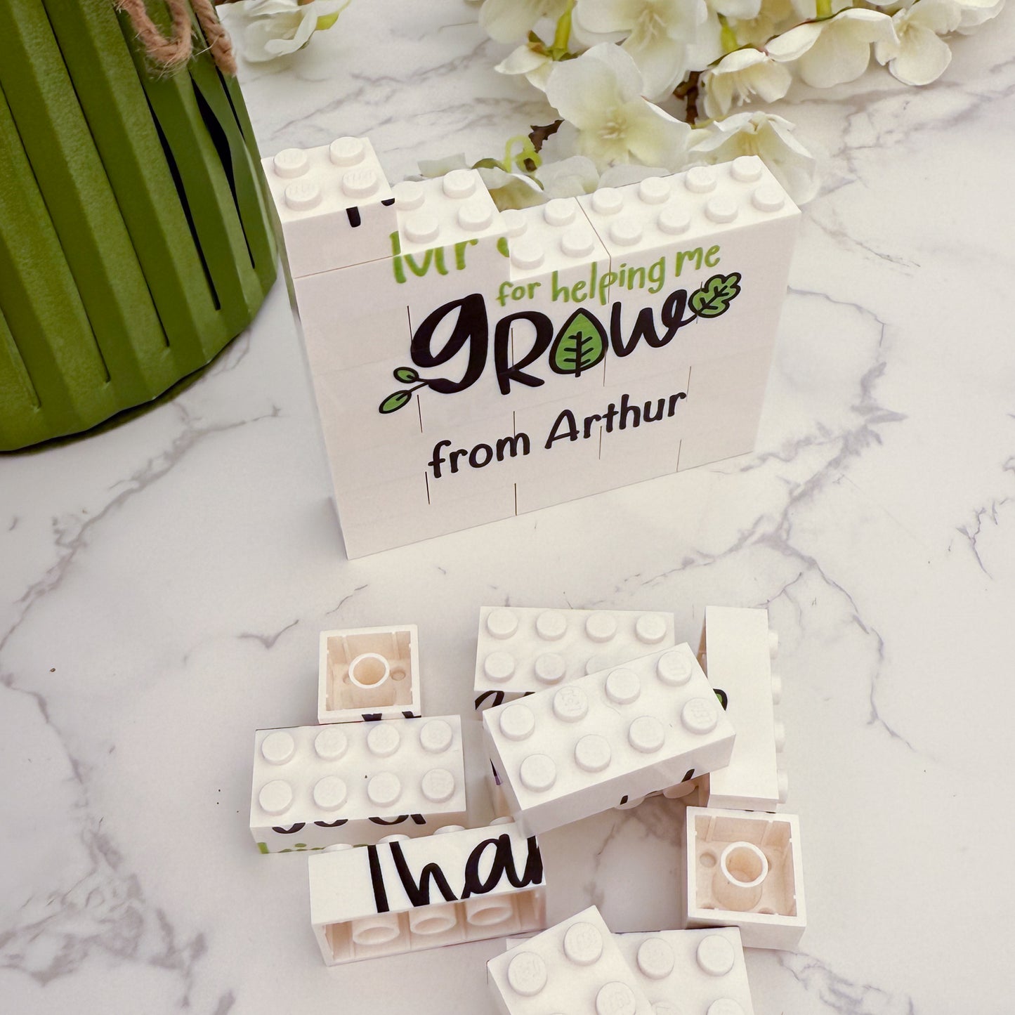 Personalised Helping Me Grow LEGO® Bricks Block