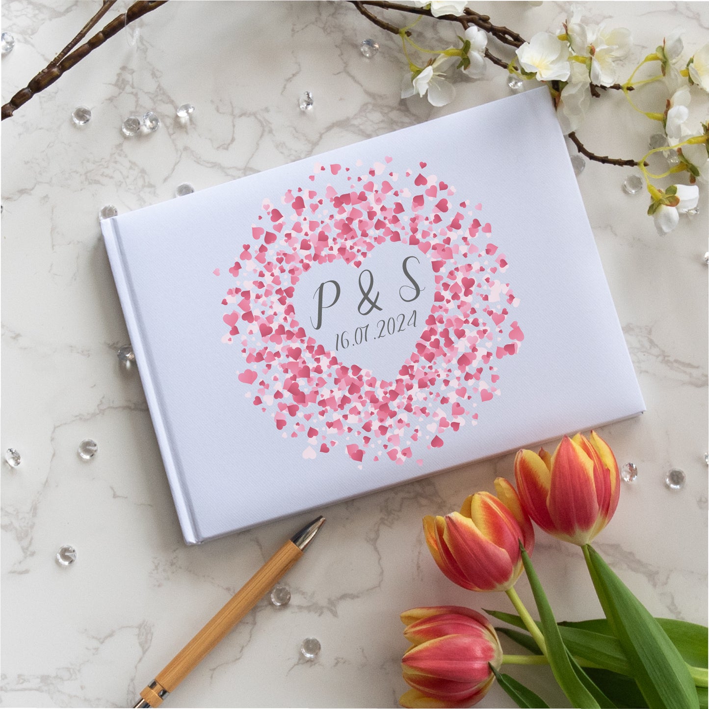 Love Heart Wedding Guest Book