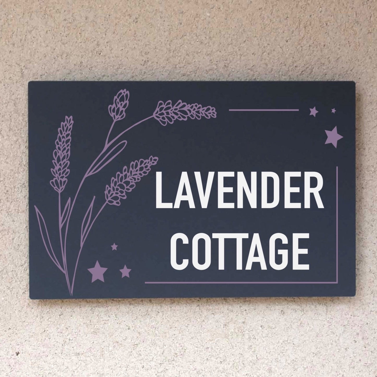 Personalised Lavender Wall Mounted House Sign