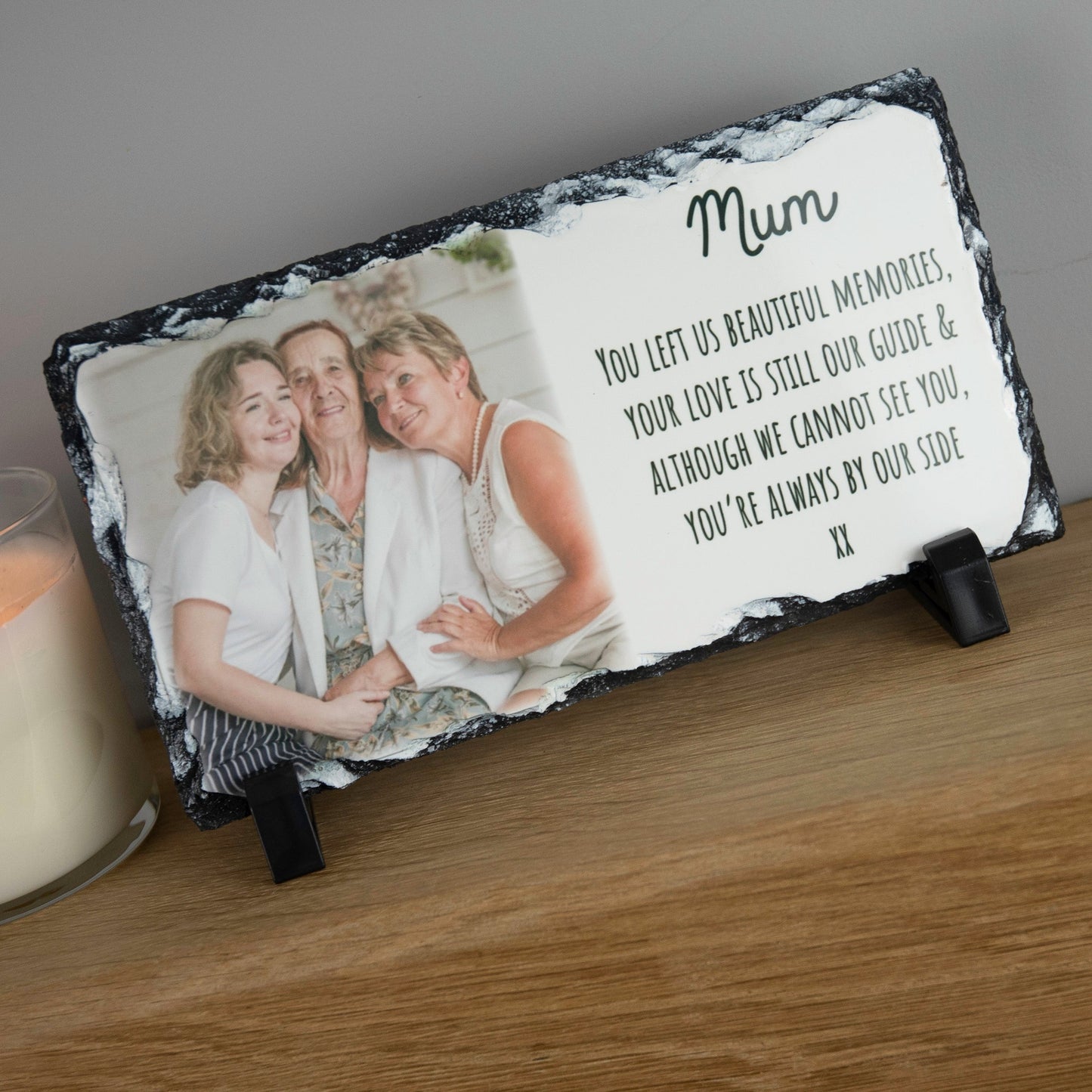 Personalised Large Beautiful Memories Memorial Photo Rock Slate