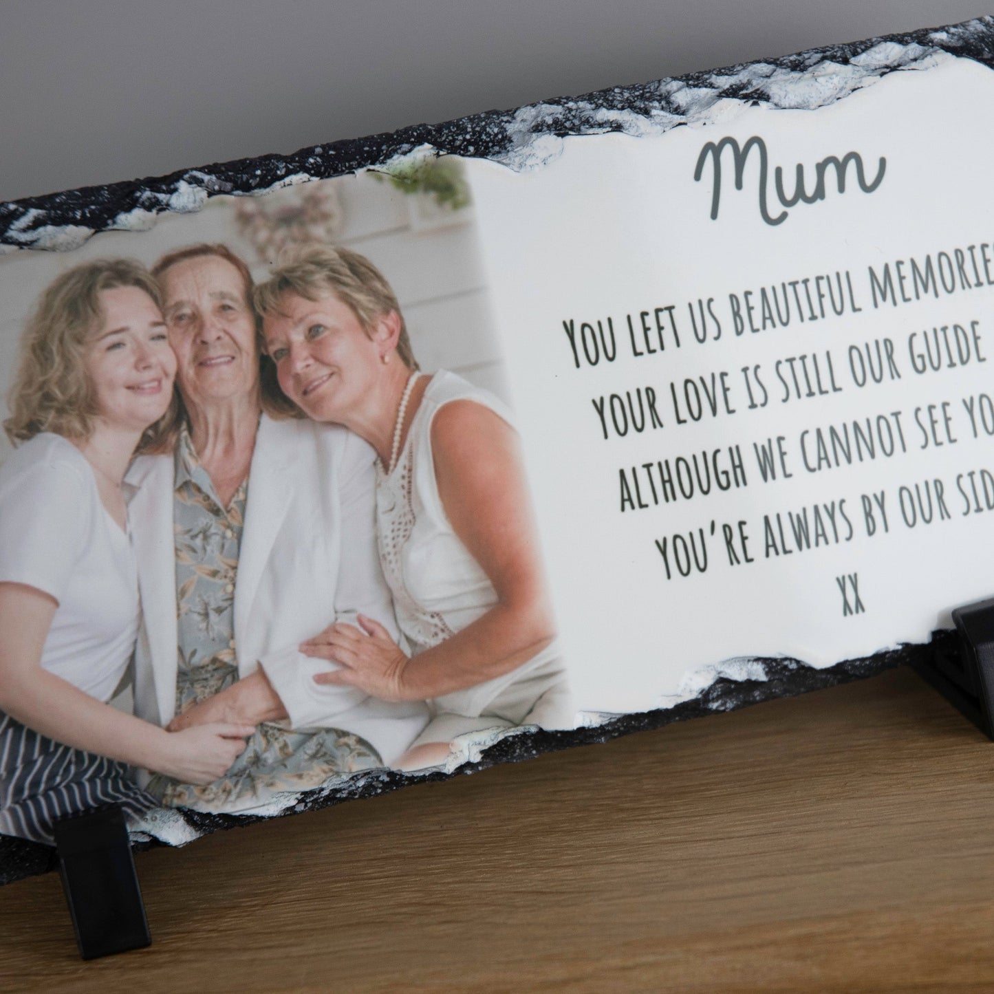 Personalised Large Beautiful Memories Memorial Photo Rock Slate