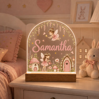 Personalised Fairy Night Light | Nursery Decor, New Baby, Christening & 1st Birthday Gift