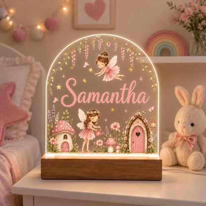 Personalised Fairy Night Light | Nursery Decor, New Baby, Christening & 1st Birthday Gift