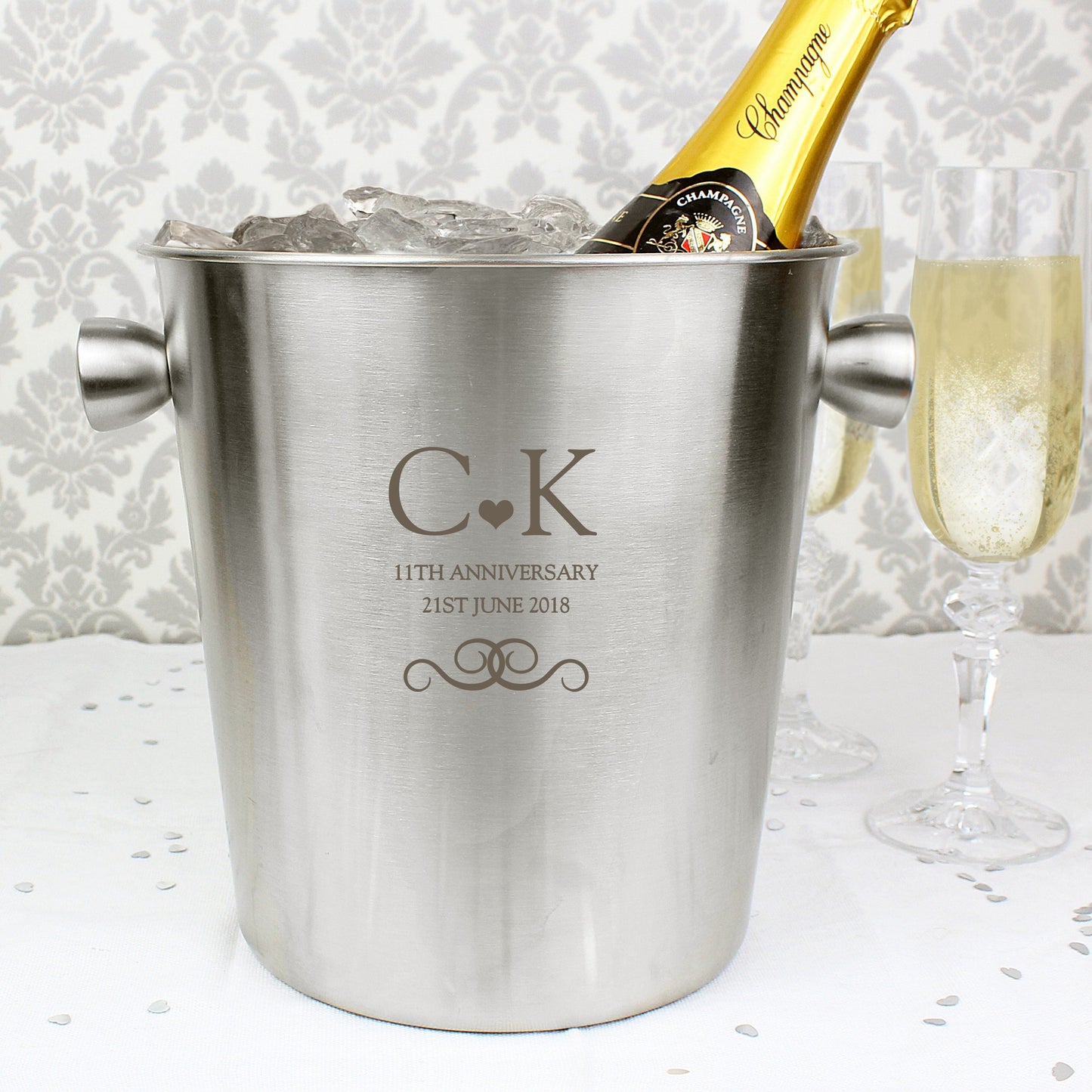 Personalised Monogram Stainless Steel Ice Bucket