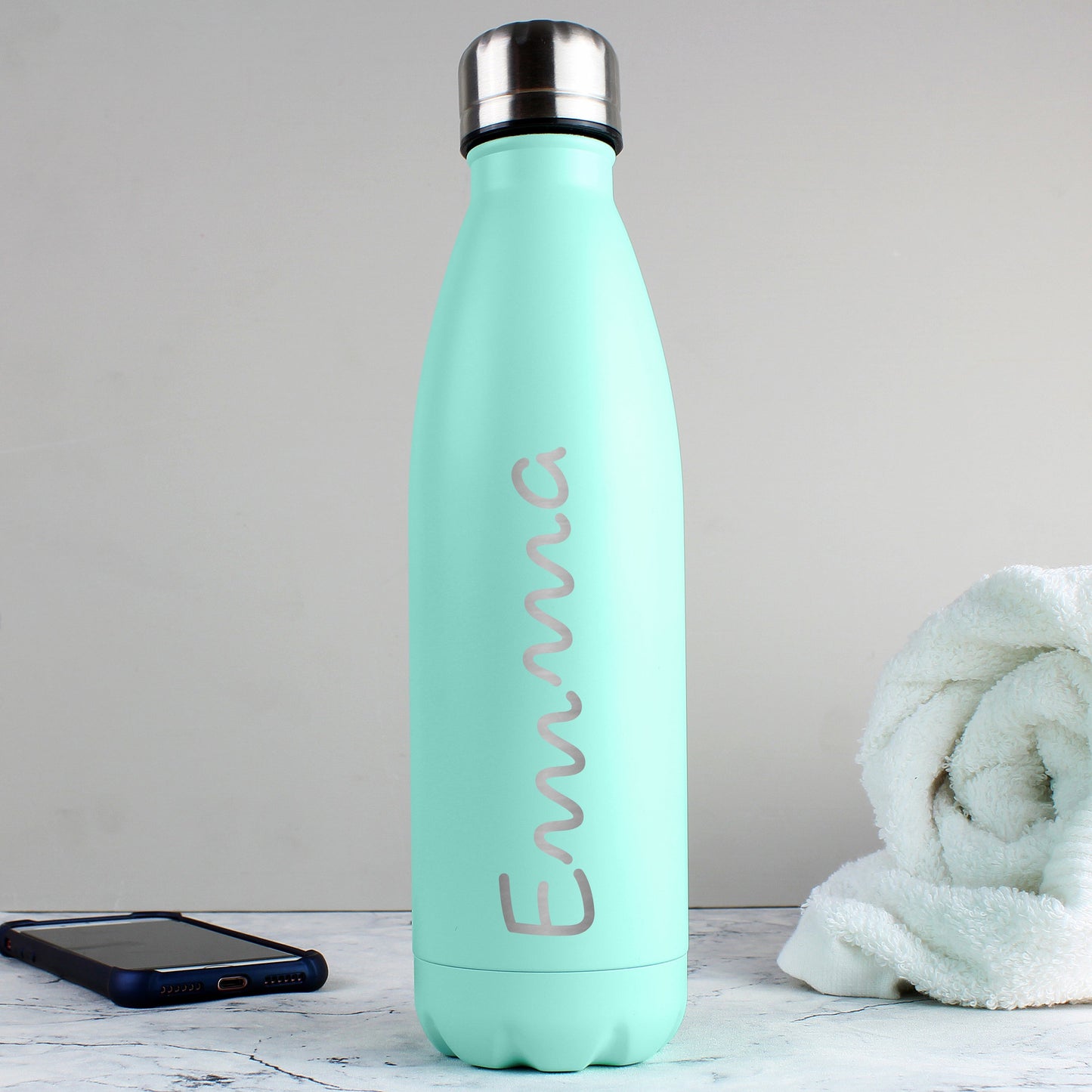 Personalised Name Only Island Metal Insulated Drinks Bottle