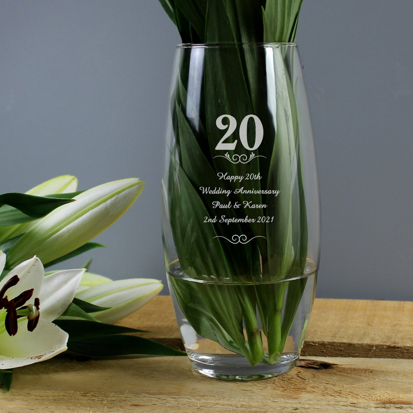 Personalised Heart & Swirl Anniversary Bullet Vase