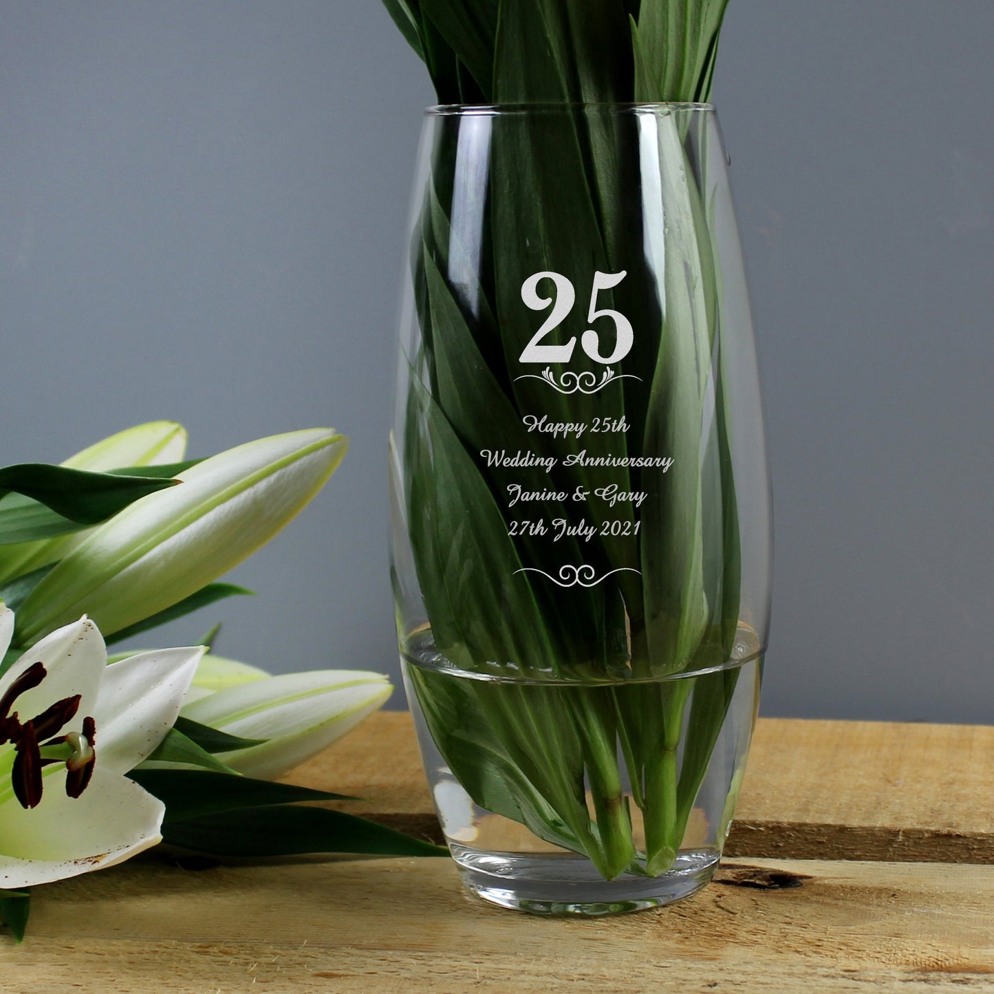 Personalised Heart & Swirl Anniversary Bullet Vase