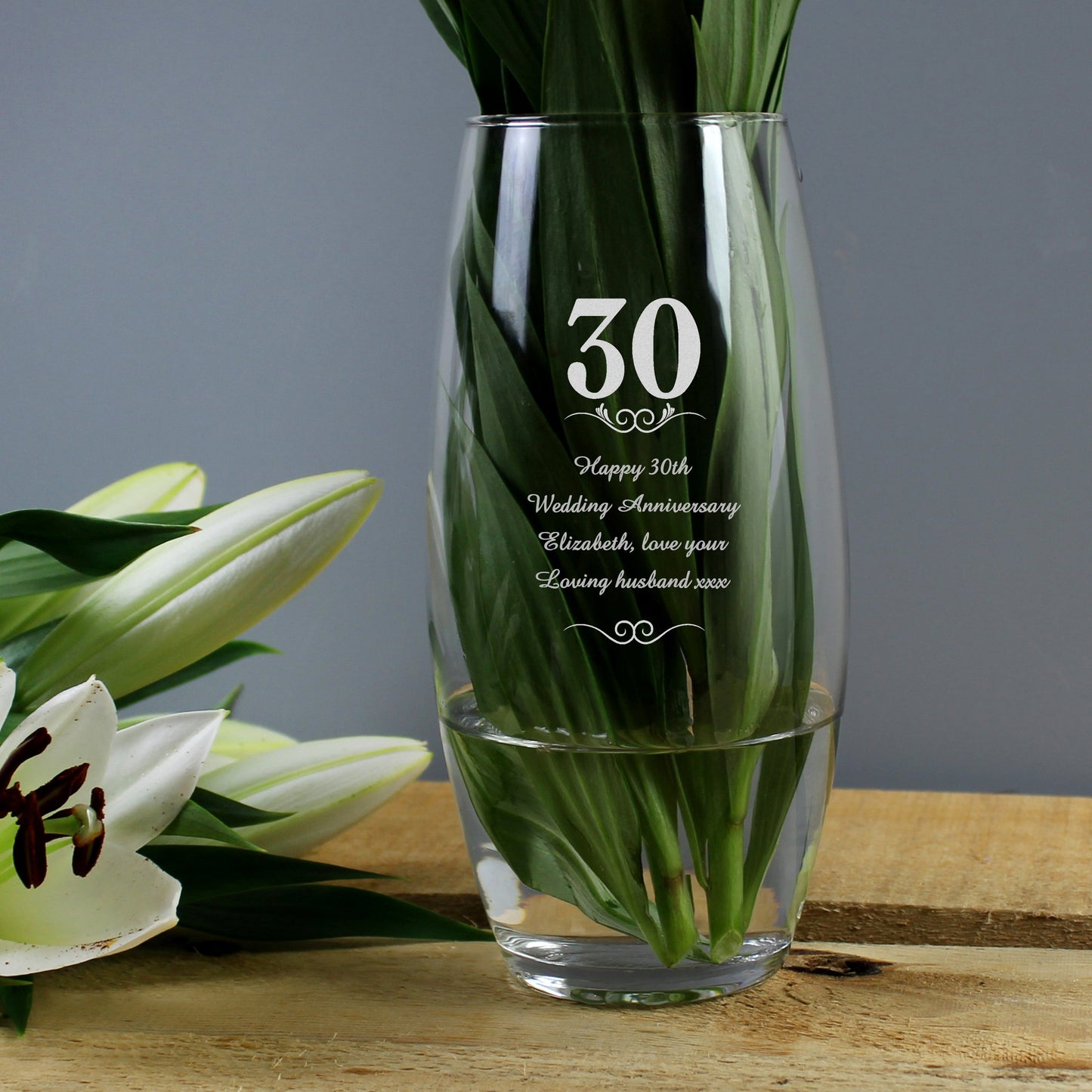 Personalised Heart & Swirl Anniversary Bullet Vase