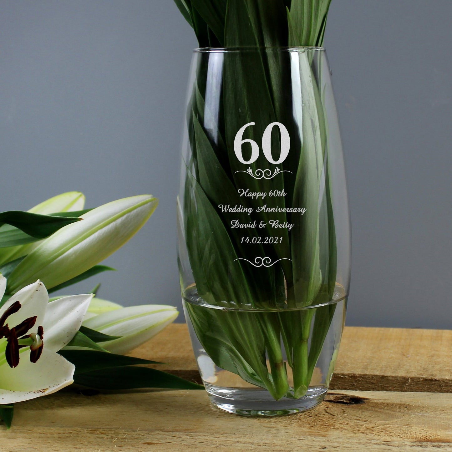 Personalised Heart & Swirl Anniversary Bullet Vase