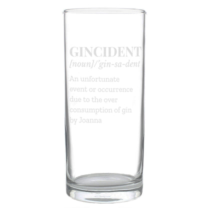 Personalised Gincident Hi Ball Glass